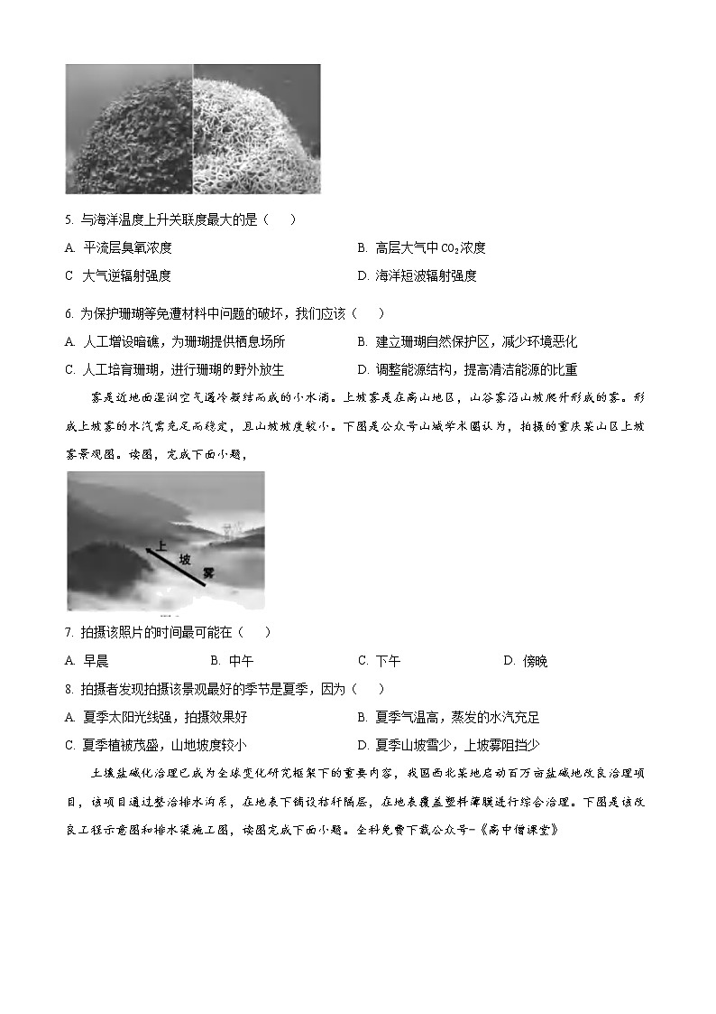 2023重庆市高一上学期期末联合检测地理试题含答案第2页
