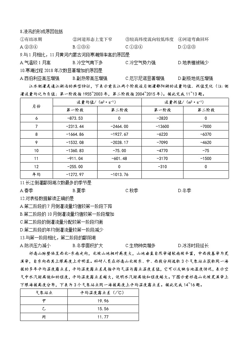 2023郴州高二上学期期末地理试题含答案第3页