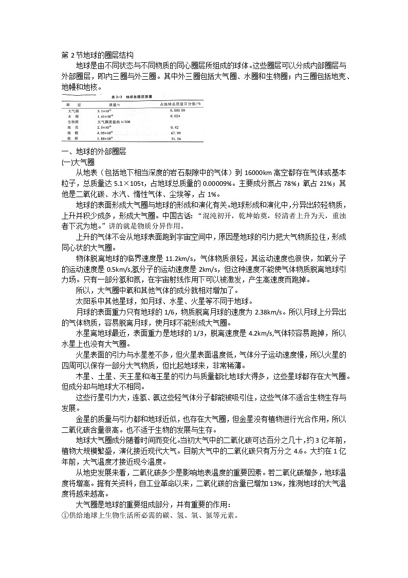 09 地球的圈层结构-备战高考地理之探讨大学地理知识第1页