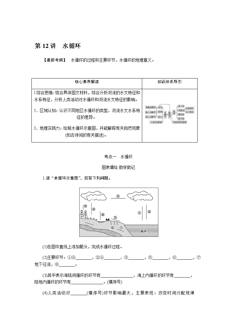 湘教版高考地理二轮复习第12讲水循环学案第2页