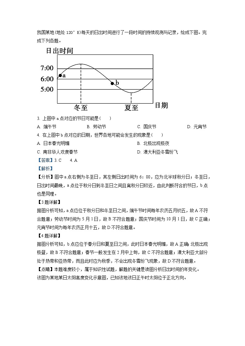 2022-2023学年广东省鹤山市第一中学高二上学期第二阶段考试地理试题 解析版第2页