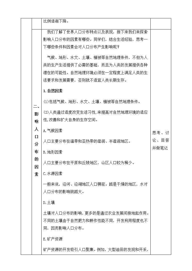 1.1 人口分布 同步课件+教学设计+视频素材+课时训练03