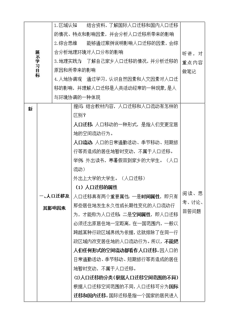 1.2 人口迁移 同步课件+教学设计+视频素材+课时训练02