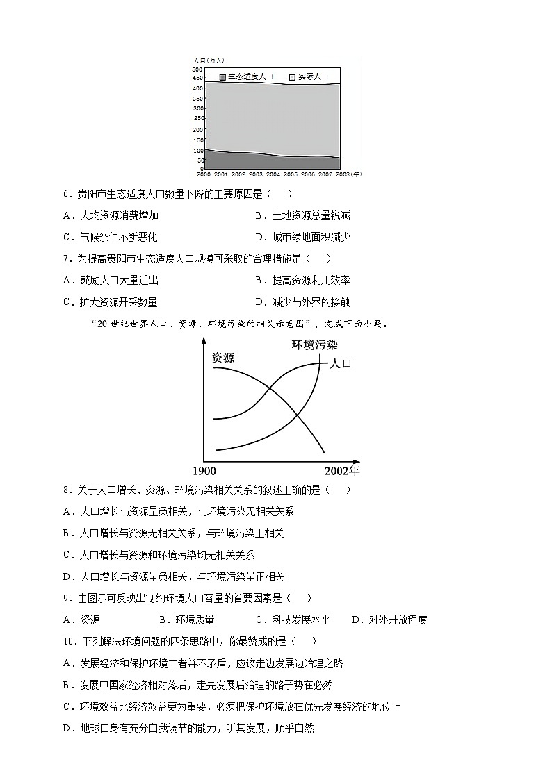 1.3 人口容量 同步课件+教学设计+视频素材+课时训练02
