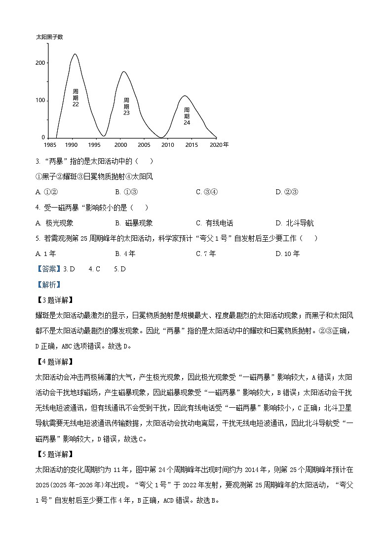 2022-2023学年湖南省麻阳县三校高一上学期期末线上联考地理试题  Word版含解析02