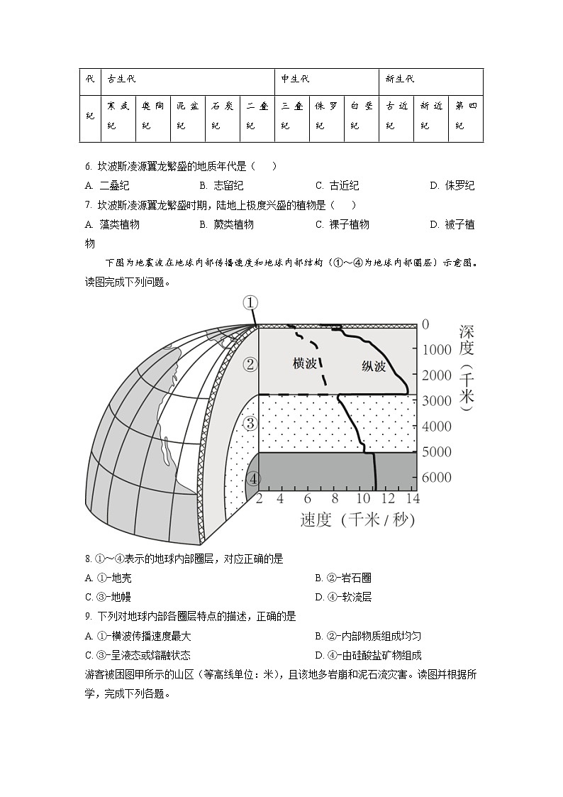 2022-2023学年四川省凉山州宁南中学高一上学期期末地理试题第2页