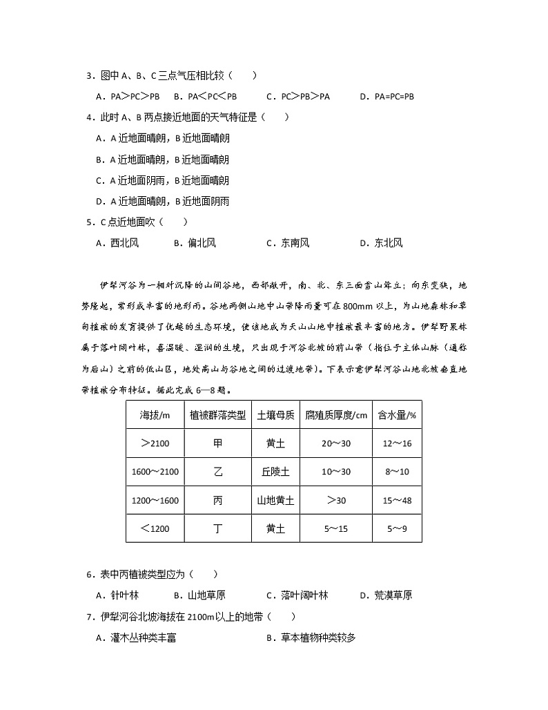 【新高考】2023届广东省广州市高三地理第一轮专项提升模拟试卷（无答案）02