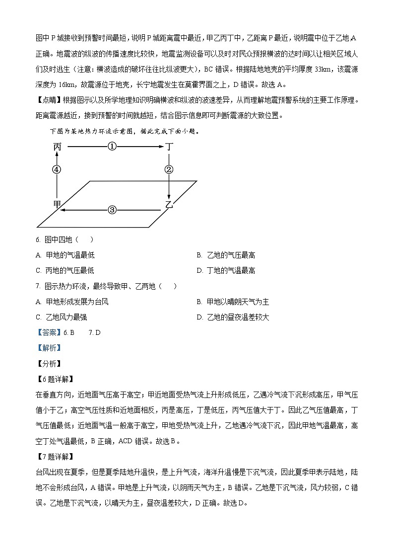 2022凉山州西昌高一上学期期末检测地理试题含解析03