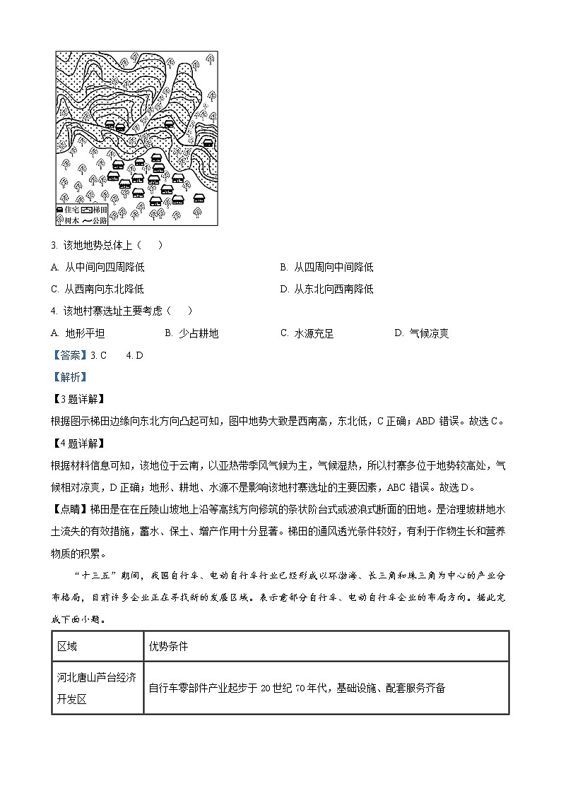 2023届辽宁省鞍山市普通高中高三下学期第一次模拟联考地理答案第2页