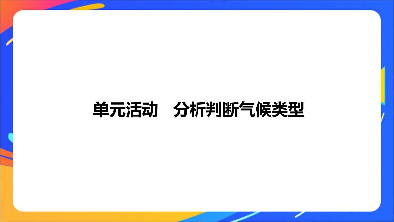 第三单元 大气变化的效应  单元活动　分析判断气候类型  课件01