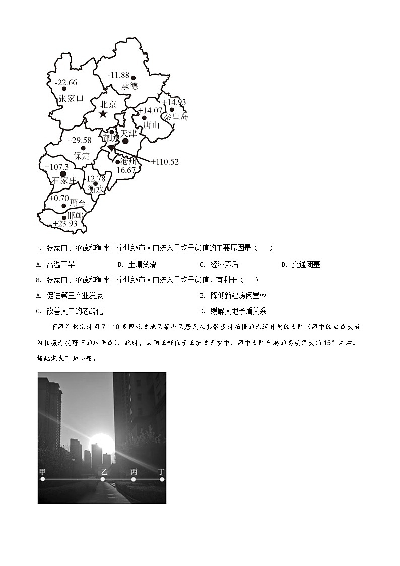 2022长沙长郡中学高二下学期期中考试地理含解析03