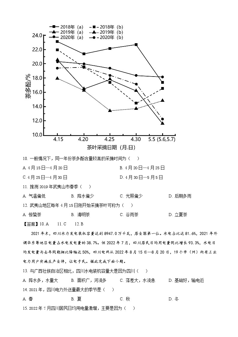 2022-2023学年安徽省芜湖一中皖江名校联盟高三上学期12月第四次联考地理试卷含答案第3页