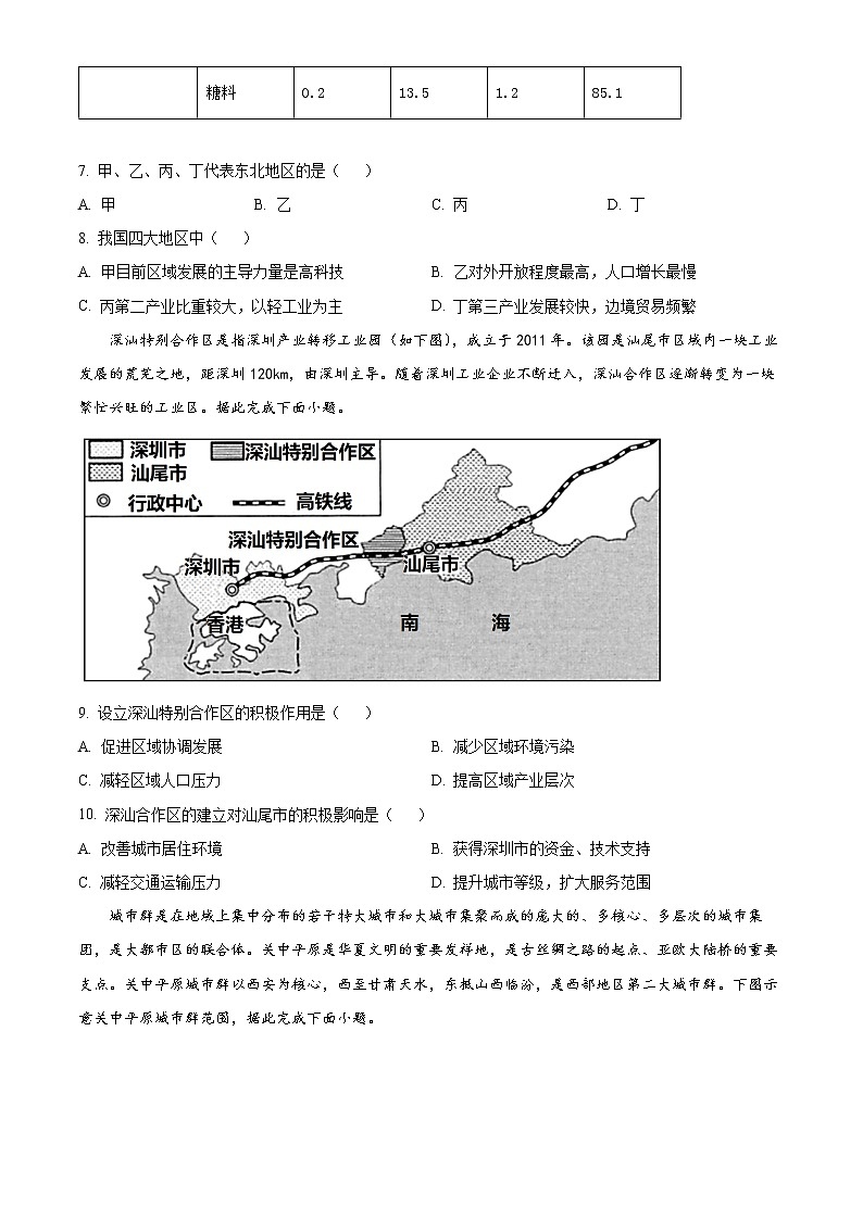 2022温州新力量联盟高二下学期期中联考试题地理含解析03