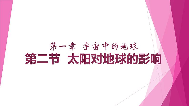 1.2 太阳对地球的影响 课件 2022-2023学年高一地理人教版（2019）必修第一册第1页