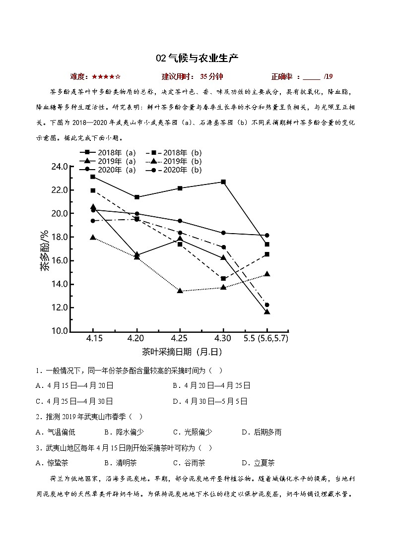 02气候与农业生产 （原卷版）第1页