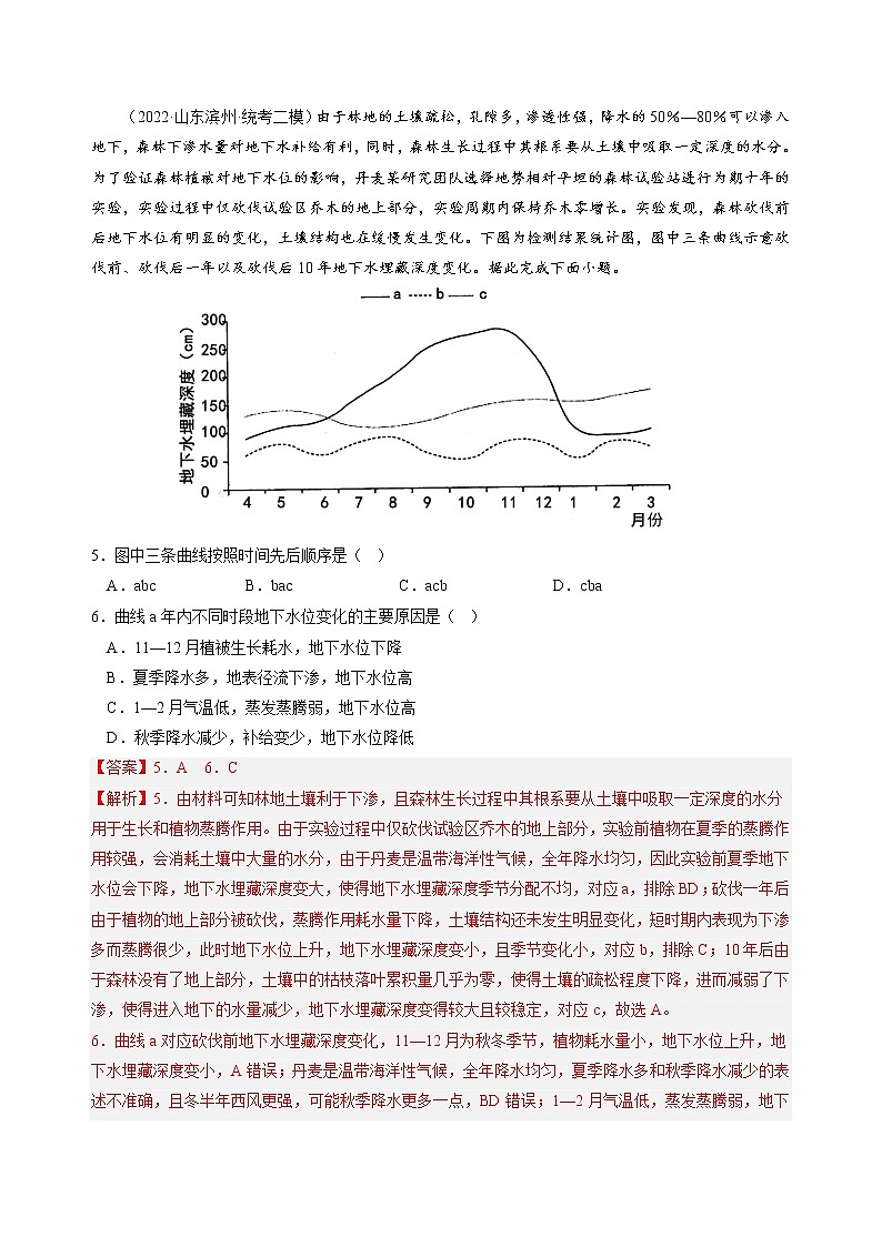 卷05——【备考2023】高考地理真题重组卷（山东专用）（含解析）03