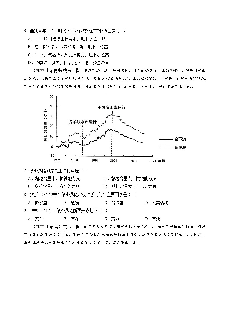卷05——【备考2023】高考地理真题重组卷（山东专用）（含解析）03