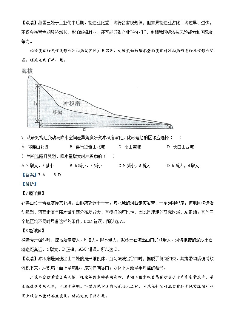 2022马鞍山高三第二次教学质量检测文综地理试题含解析03