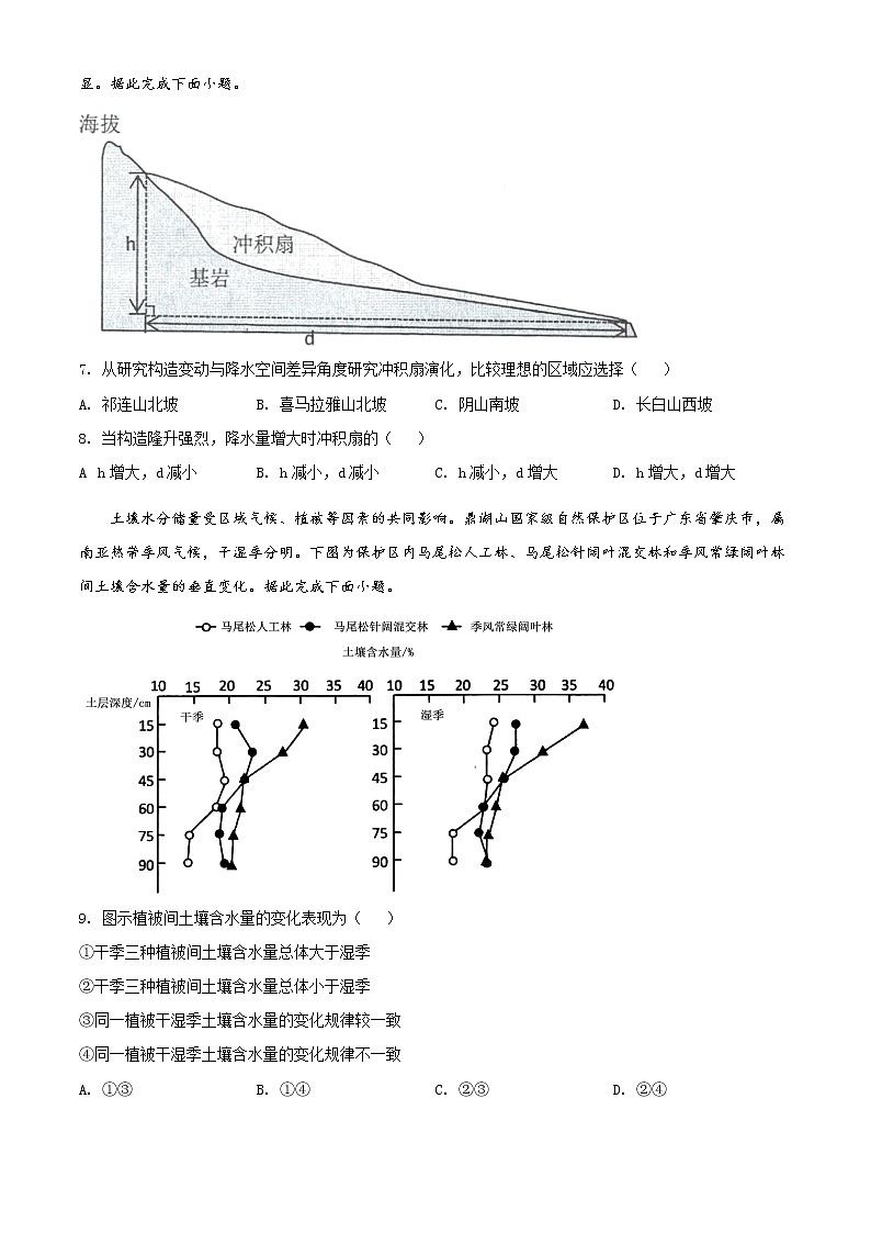 2022马鞍山高三第二次教学质量检测文综地理试题含解析02