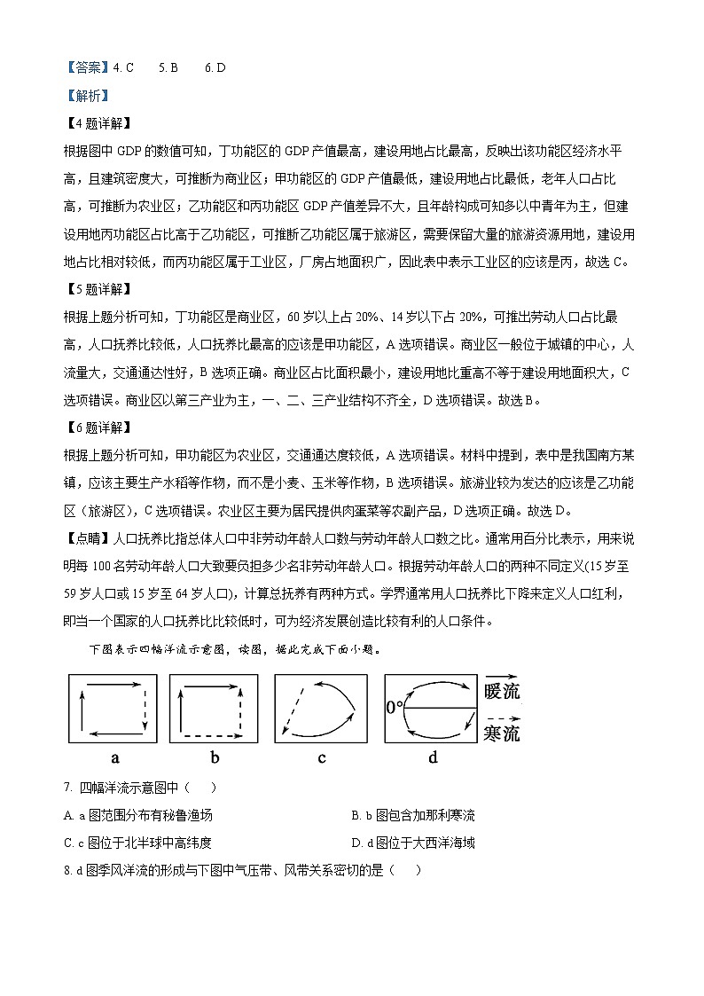 2022黄山高三下学期第二次质量检测文综地理试题含解析03
