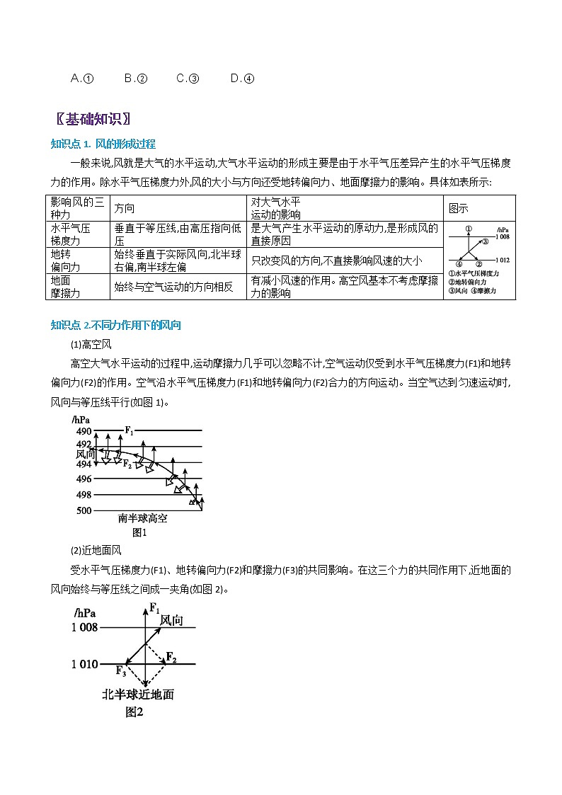 第24-25题：大气的水平运动-备战1月浙江选考地理真题面对面押题精讲练02