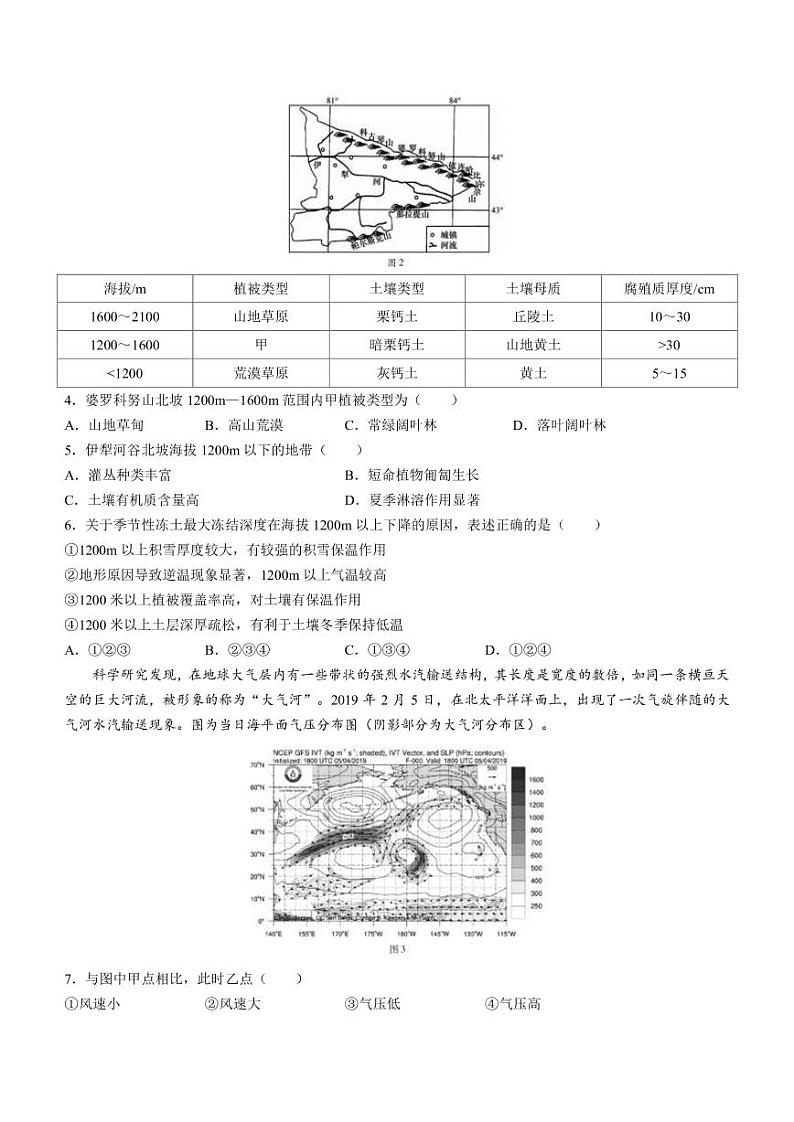 2022-2023学年湖北省部分重点中学高三下学期3月智学联合检测地理试题（PDF版）第2页