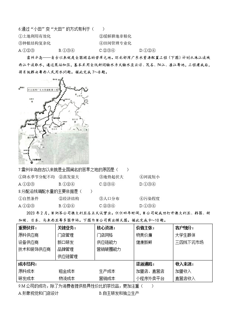 2023葫芦岛普通高中高三下学期一模试题地理含答案02