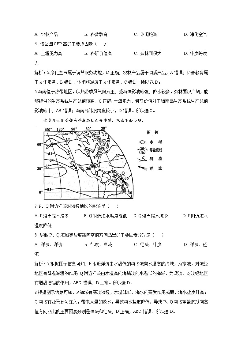 2023年1月浙江省普通高校招生选考科目考试地理试卷（Word版附解析）第3页