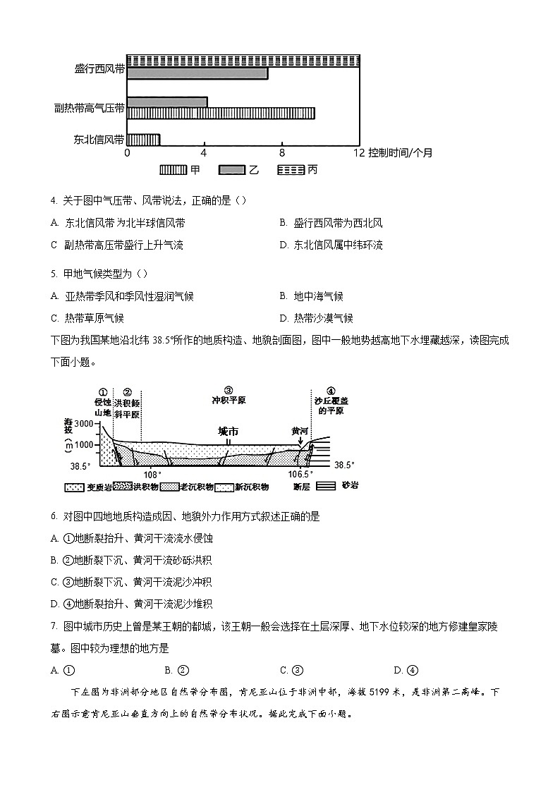 安徽省亳州市第一中学2022-2023学年高二下学期第一次月考地理试题无答案第2页