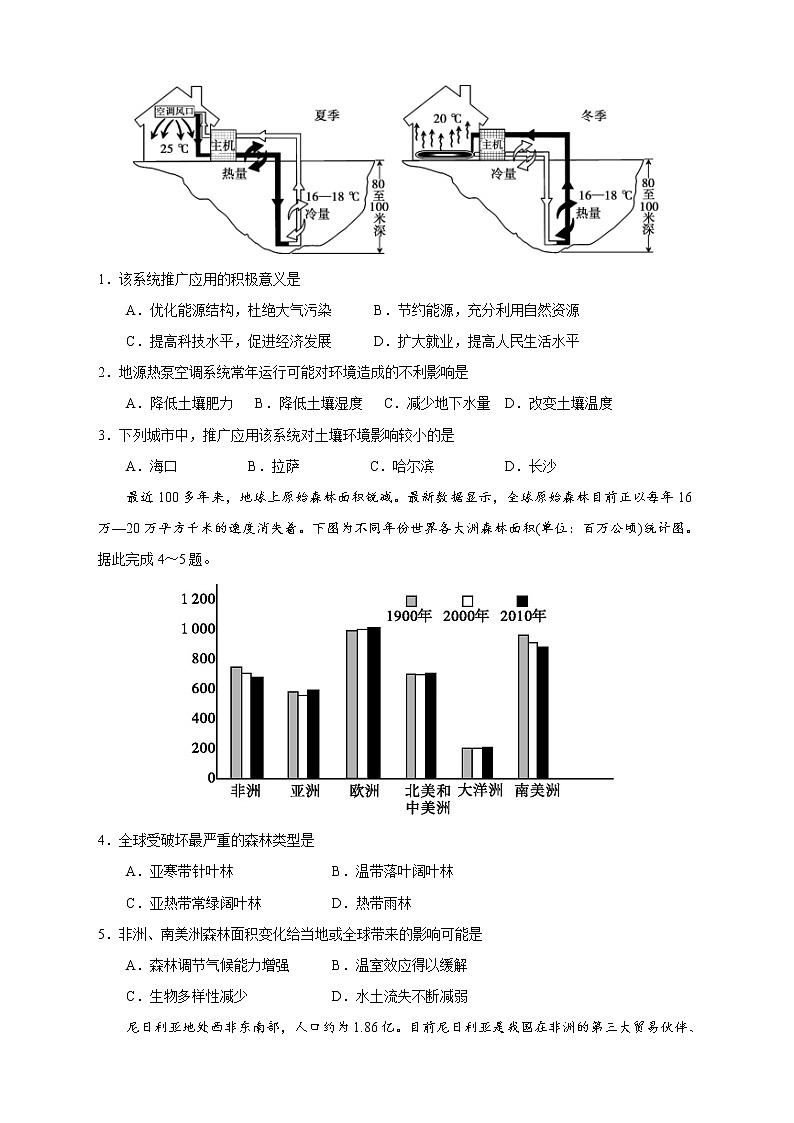 【高考地理模拟】高考名校仿真模拟联考试题（新课标全国卷）（09）02
