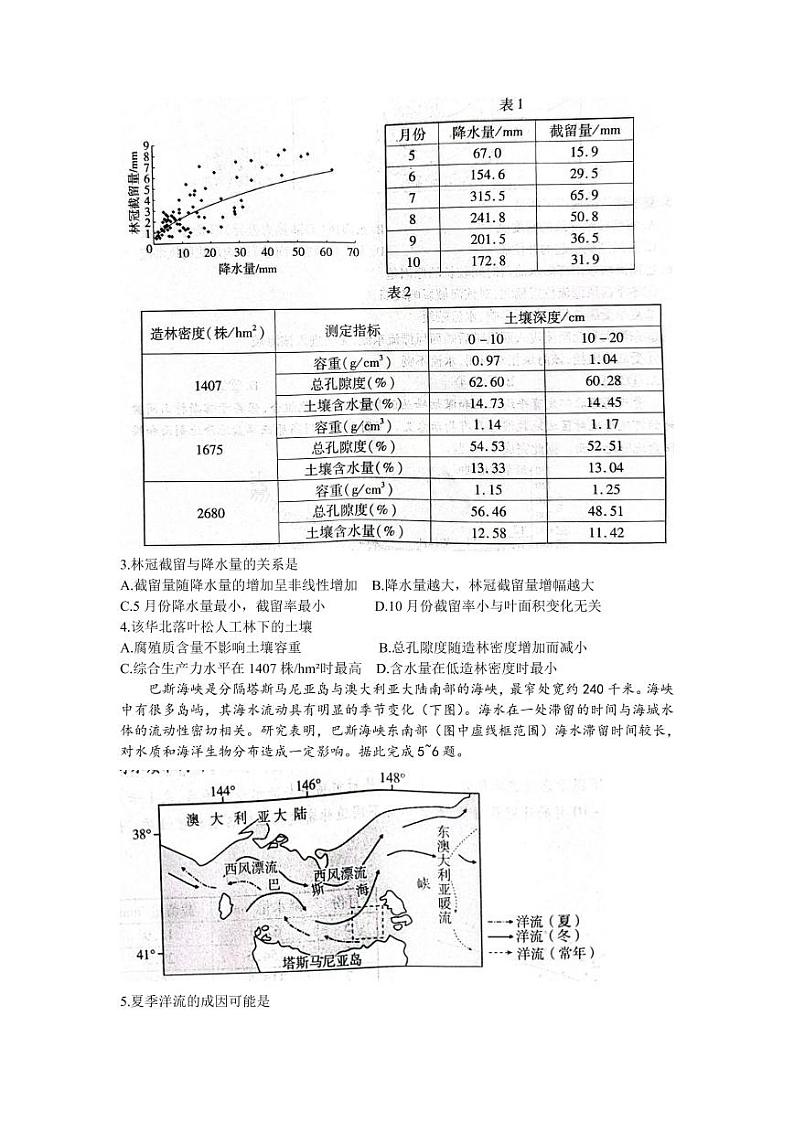 山东省2023届高三下学期3月新高考联合质量测评试题 地理 PDF版含答案第2页