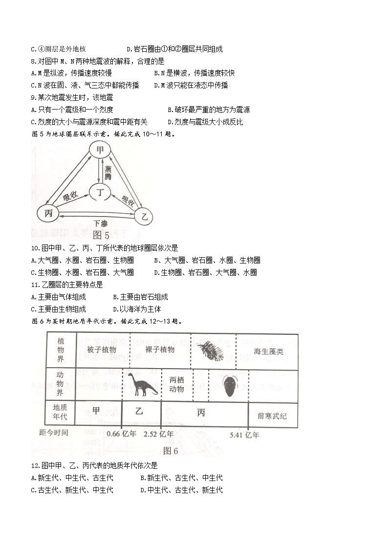 2022-2023学年河北省唐山市十县一中联盟高一上学期期中考试 地理试题03