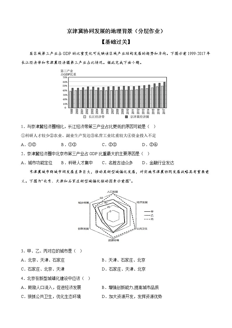 4.1京津冀协同发展的地理背景课件+分层作业01