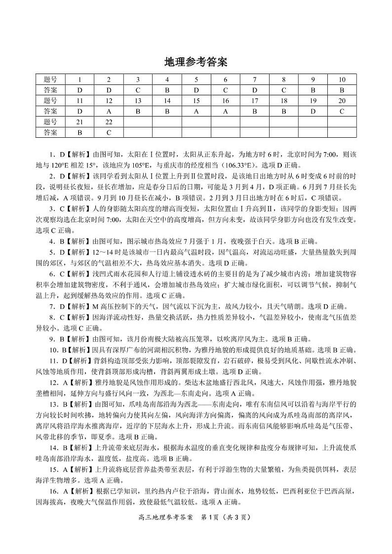 2023届江西省重点九江十校高三上第一次联考 地理试题 PDF版01