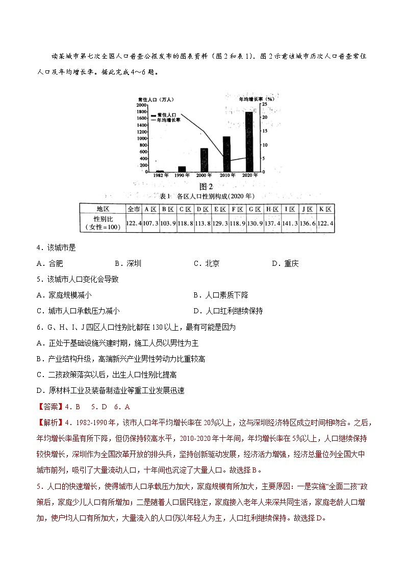 二轮拔高卷4-备战高考地理模拟卷（全国卷专用）（解析版）第2页