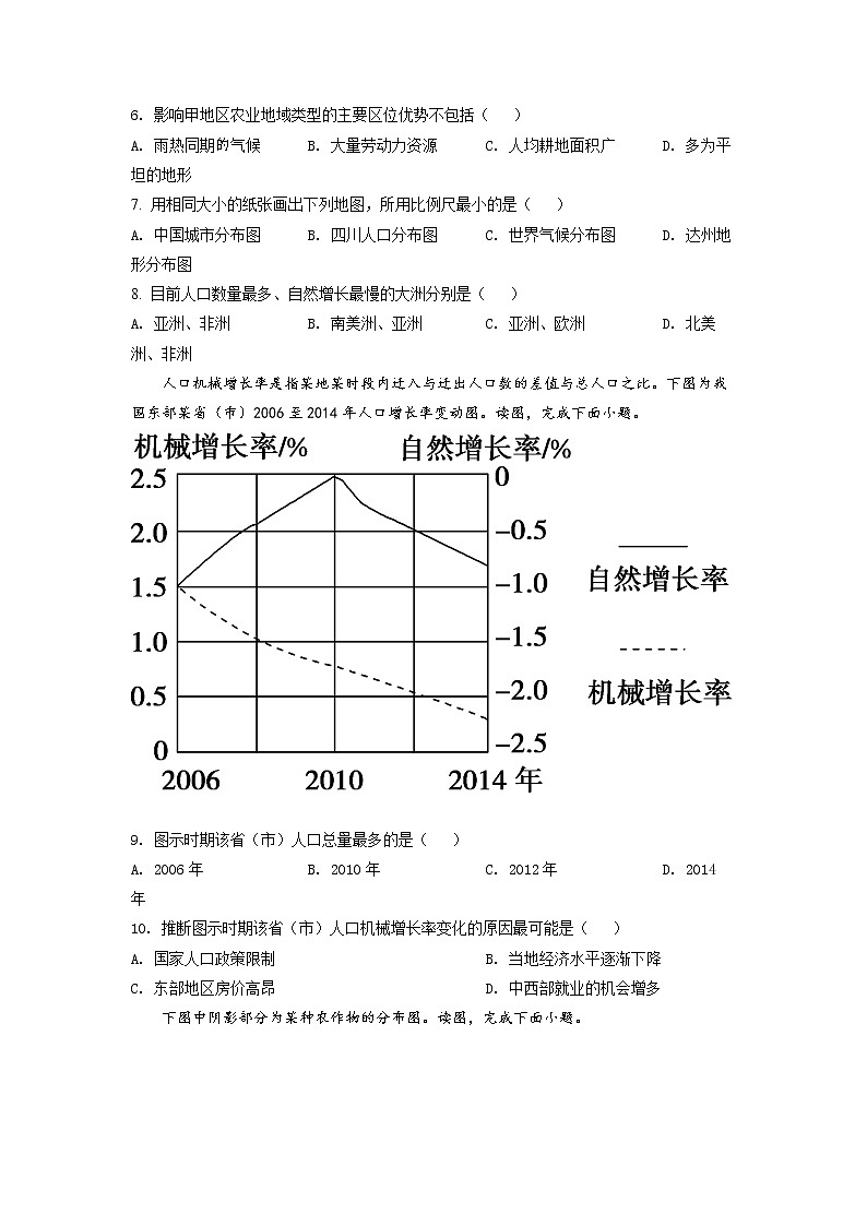 2022达州高一下学期期末监测地理试题含解析03