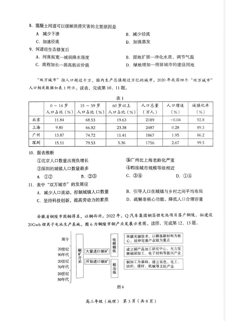 2023年北京市海淀区高三一模地理试题及答案03