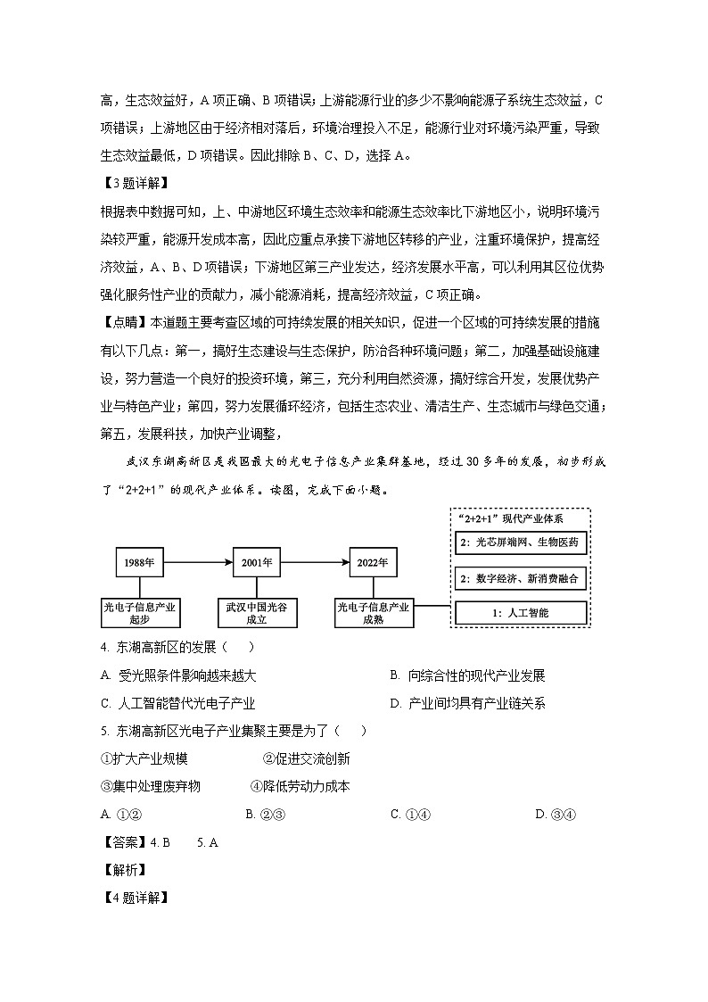 山东省淄博第五中学2022-2023学年高二地理下学期3月月考试题（Word版附解析）03