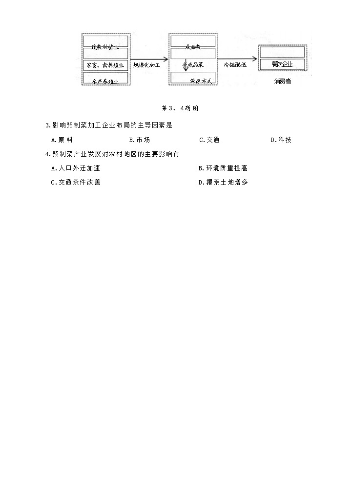 2023杭州高三下学期教学质量检测（二模）地理含答案02