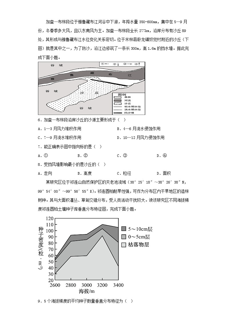 河北省保定市2022-2023学年高考一模地理试卷（含解析）02