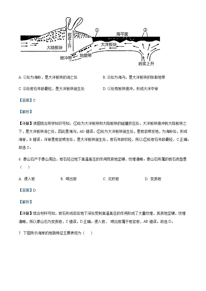 2022届上海市杨浦区高三期中考试（二模）地理试题（原卷+解析版）03