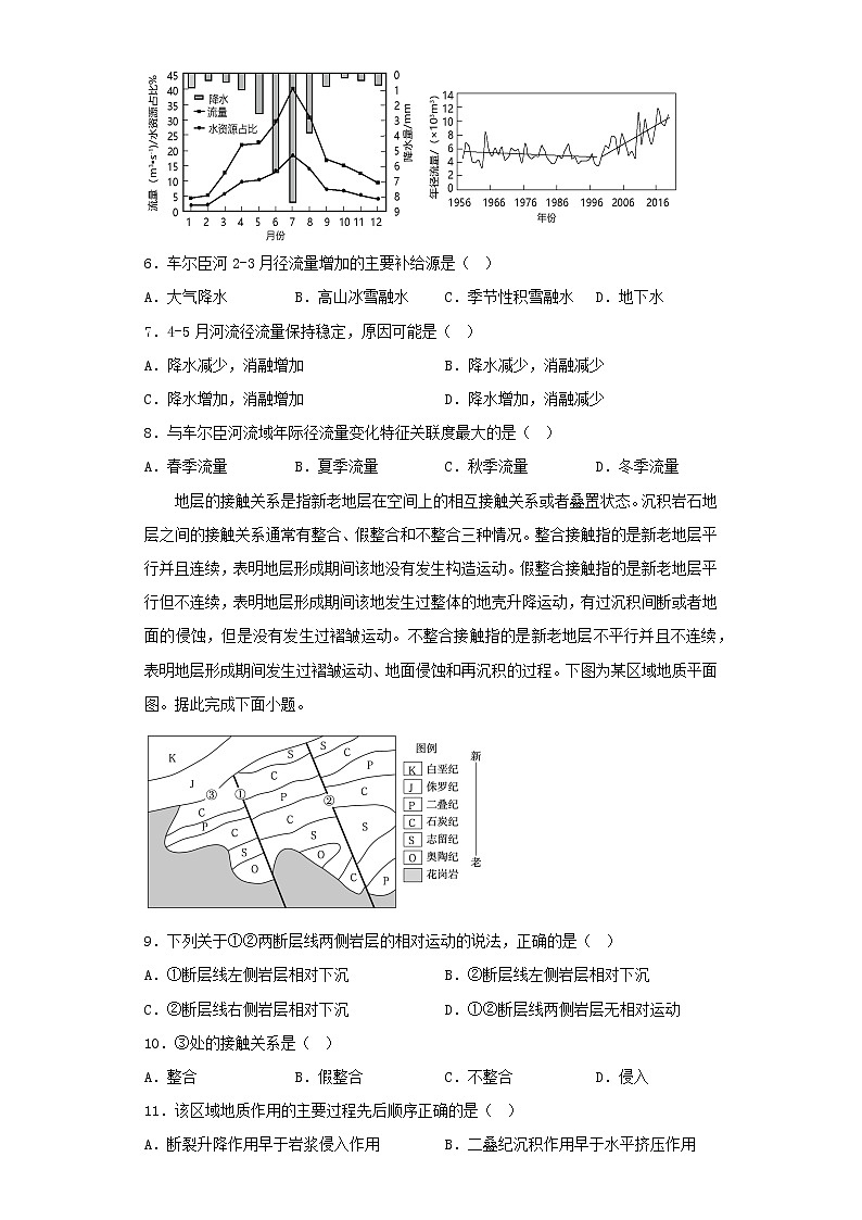 2023届江苏省南京市高考一模地理试卷（含解析）第2页