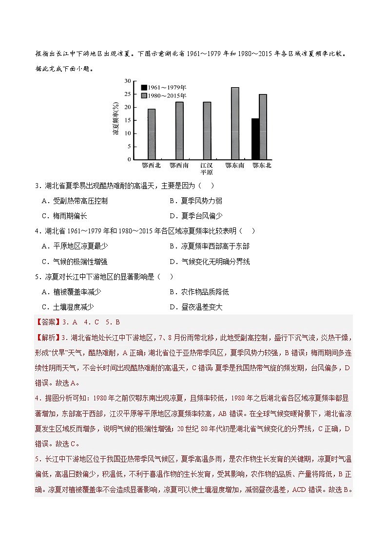第六章 自然灾害（A卷•单元考点）-2022-2023学年高一地理上学期同步单元卷（人教版2019必修第一册）02