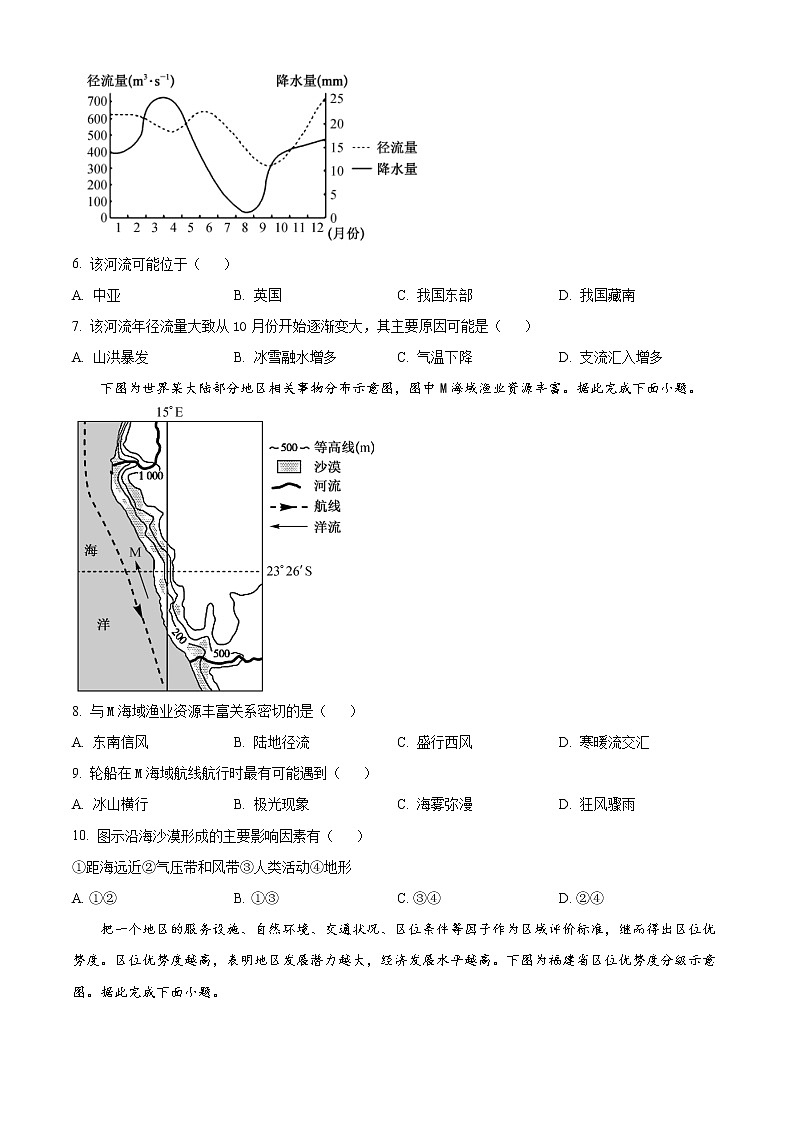 2023宜昌协作体高二下学期期中考试地理试题含解析03