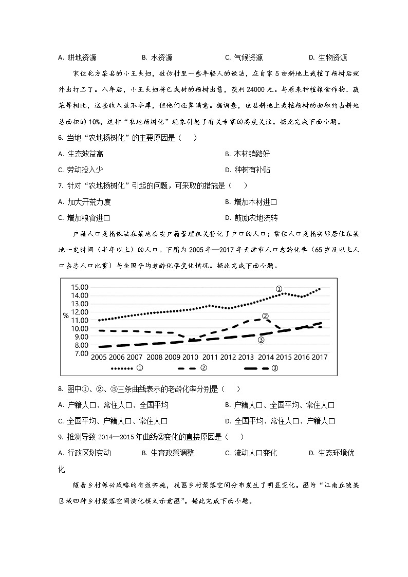2023临沂一中文峰校区高一4月月考地理试题含解析02