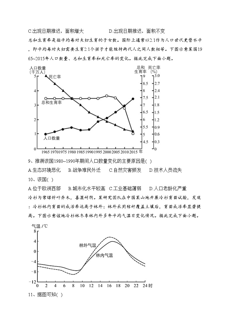 福建省2022年普通高中学业水平等级考试地理试卷 福建卷（含答案）03