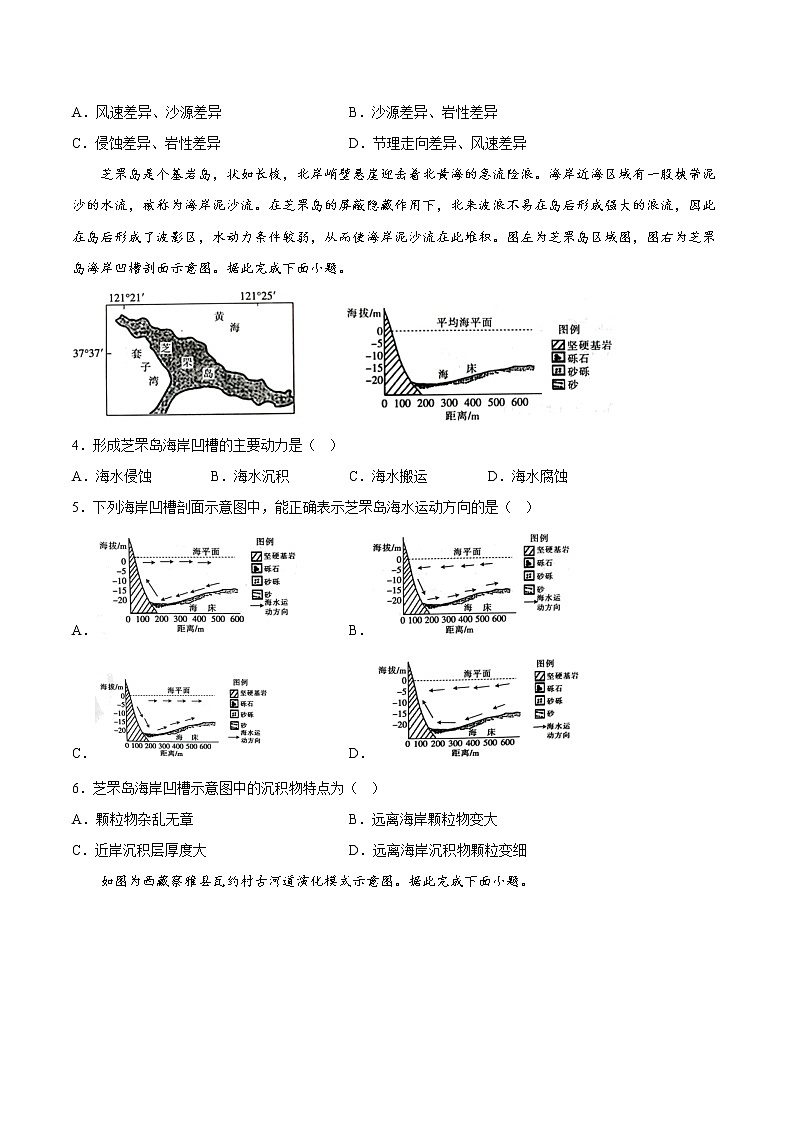 05 内外力作用——备战2023年高考地理重难点常考点强化训练（原卷版）第2页