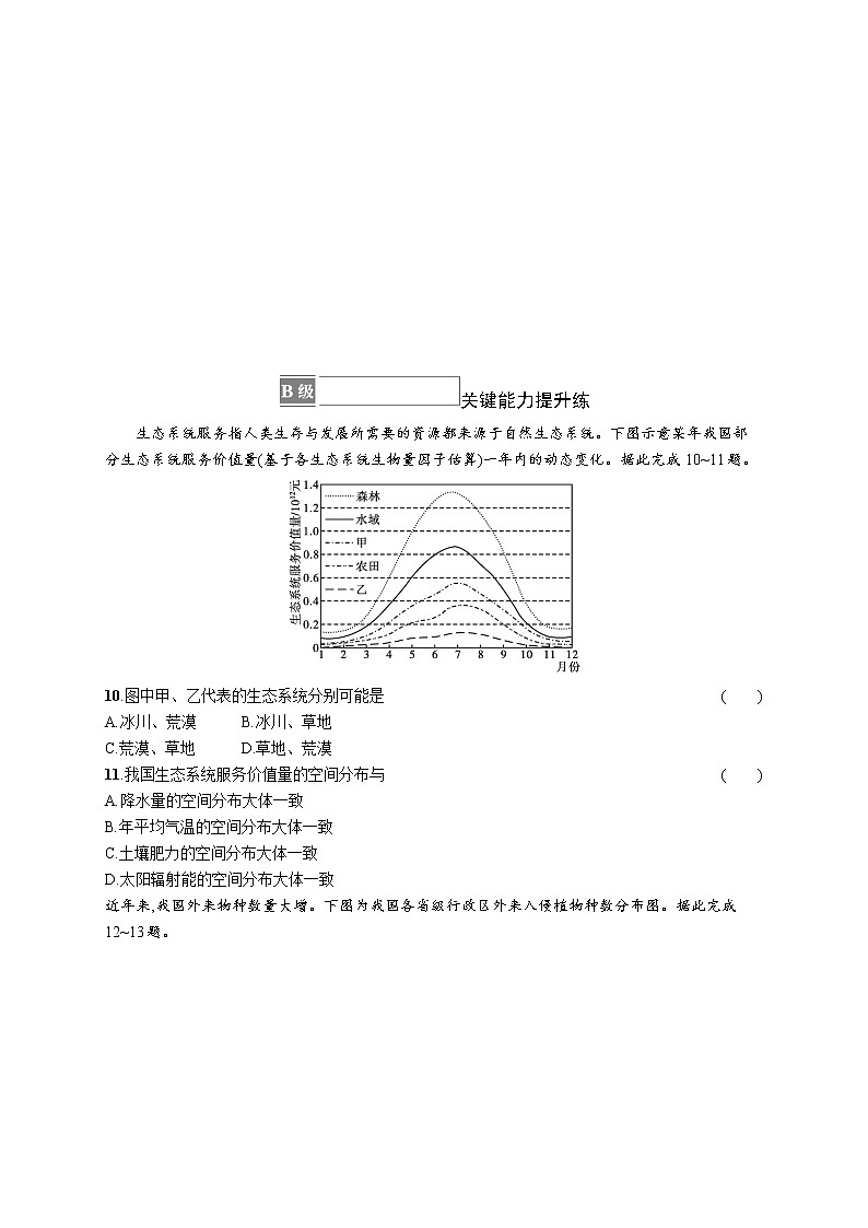 第三章　第四节　环境保护与国家安全 试卷03