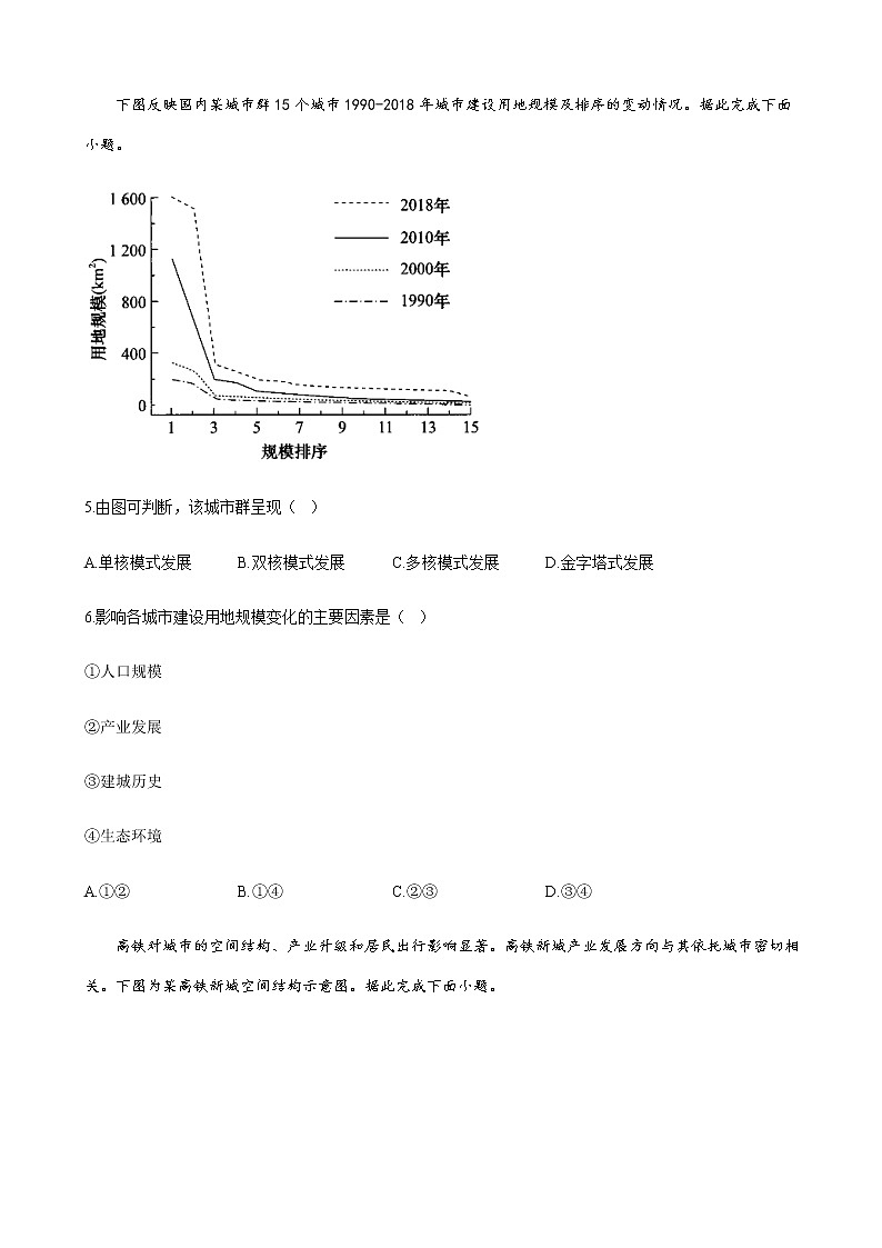 2023届高考地理考点剖析精创卷九城市与城市化单元检测（人教版）含答案第3页