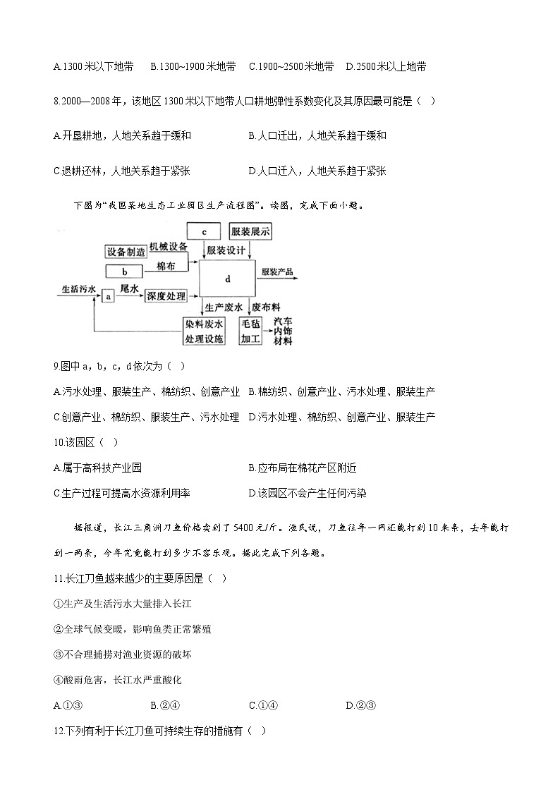 2023届新高考地理一轮复习测试（10）环境与发展单元检测（湘教版）含答案第3页